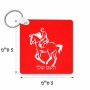 מחזיק מפתחות בצורת ריבוע בעיצוב אישי עם השם שלך בעיצוב רוכב סוסים 2 גודל המחזיק 5 × 5 ס"מ