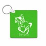 מחזיק מפתחות בצורת ריבוע בעיצוב אישי עם השם שלך בעיצוב רוכב סוסים 2 גודל המחזיק 5 × 5 ס"מ