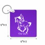 מחזיק מפתחות בצורת ריבוע בעיצוב אישי עם השם שלך בעיצוב רוכב סוסים 2 גודל המחזיק 5 × 5 ס"מ