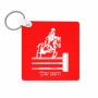 מחזיק מפתחות בצורת ריבוע בעיצוב אישי עם השם שלך בעיצוב רוכב סוסים גודל המחזיק 5 × 5 ס"מ