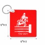 מחזיק מפתחות בצורת ריבוע בעיצוב אישי עם השם שלך בעיצוב רוכב סוסים גודל המחזיק 5 × 5 ס"מ