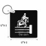 מחזיק מפתחות בצורת ריבוע בעיצוב אישי עם השם שלך בעיצוב רוכב סוסים גודל המחזיק 5 × 5 ס"מ