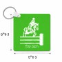 מחזיק מפתחות בצורת ריבוע בעיצוב אישי עם השם שלך בעיצוב רוכב סוסים גודל המחזיק 5 × 5 ס"מ