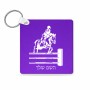 מחזיק מפתחות בצורת ריבוע בעיצוב אישי עם השם שלך בעיצוב רוכב סוסים גודל המחזיק 5 × 5 ס"מ