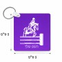 מחזיק מפתחות בצורת ריבוע בעיצוב אישי עם השם שלך בעיצוב רוכב סוסים גודל המחזיק 5 × 5 ס"מ