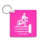 מחזיק מפתחות בצורת ריבוע בעיצוב אישי עם השם שלך בעיצוב רוכב סוסים גודל המחזיק 5 × 5 ס"מ