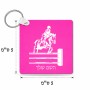 מחזיק מפתחות בצורת ריבוע בעיצוב אישי עם השם שלך בעיצוב רוכב סוסים גודל המחזיק 5 × 5 ס"מ