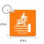 מחזיק מפתחות בצורת ריבוע בעיצוב אישי עם השם שלך בעיצוב רוכב סוסים גודל המחזיק 5 × 5 ס"מ