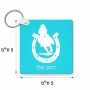 מחזיק מפתחות בצורת ריבוע בעיצוב אישי עם השם שלך בעיצוב פרסה וסוס גודל המחזיק 5 × 5 ס"מ