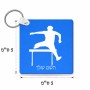 מחזיק מפתחות בצורת ריבוע בעיצוב אישי עם השם שלך בעיצוב קפיצת משוכות גודל המחזיק 5 × 5 ס"מ