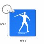 מחזיק מפתחות בצורת ריבוע בעיצוב אישי עם השם שלך בעיצוב זורק כידון גודל המחזיק 5 × 5 ס"מ