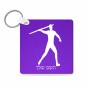 מחזיק מפתחות בצורת ריבוע בעיצוב אישי עם השם שלך בעיצוב זורק כידון גודל המחזיק 5 × 5 ס"מ