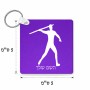 מחזיק מפתחות בצורת ריבוע בעיצוב אישי עם השם שלך בעיצוב זורק כידון גודל המחזיק 5 × 5 ס"מ