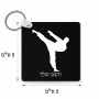 מחזיק מפתחות בצורת ריבוע בעיצוב אישי עם השם שלך בעיצוב קרטה גודל המחזיק 5 × 5 ס"מ