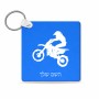 מחזיק מפתחות בצורת ריבוע בעיצוב אישי עם השם שלך בעיצוב מוטוקרוס גודל המחזיק 5 × 5 ס"מ