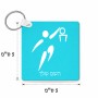 מחזיק מפתחות בצורת ריבוע בעיצוב אישי עם השם שלך בעיצוב כדורסל אולימפי גודל המחזיק 5 × 5 ס"מ