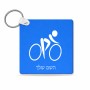 מחזיק מפתחות בצורת ריבוע בעיצוב אישי עם השם שלך בעיצוב אופניים אולימפיים גודל המחזיק 5 × 5 ס"מ