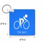 מחזיק מפתחות בצורת ריבוע בעיצוב אישי עם השם שלך בעיצוב אופניים אולימפיים גודל המחזיק 5 × 5 ס"מ