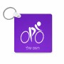 מחזיק מפתחות בצורת ריבוע בעיצוב אישי עם השם שלך בעיצוב אופניים אולימפיים גודל המחזיק 5 × 5 ס"מ