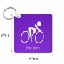 מחזיק מפתחות בצורת ריבוע בעיצוב אישי עם השם שלך בעיצוב אופניים אולימפיים גודל המחזיק 5 × 5 ס"מ