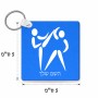 מחזיק מפתחות בצורת ריבוע בעיצוב אישי עם השם שלך בעיצוב לוחמים אולימפיים גודל המחזיק 5 × 5 ס"מ