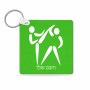 מחזיק מפתחות בצורת ריבוע בעיצוב אישי עם השם שלך בעיצוב לוחמים אולימפיים גודל המחזיק 5 × 5 ס"מ