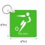 מחזיק מפתחות בצורת ריבוע בעיצוב אישי עם השם שלך בעיצוב כדורגל אולימפי גודל המחזיק 5 × 5 ס"מ