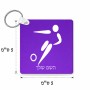מחזיק מפתחות בצורת ריבוע בעיצוב אישי עם השם שלך בעיצוב כדורגל אולימפי גודל המחזיק 5 × 5 ס"מ