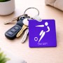 מחזיק מפתחות בצורת ריבוע בעיצוב אישי עם השם שלך בעיצוב כדורגל אולימפי גודל המחזיק 5 × 5 ס"מ