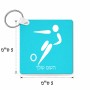 מחזיק מפתחות בצורת ריבוע בעיצוב אישי עם השם שלך בעיצוב כדורגל אולימפי גודל המחזיק 5 × 5 ס"מ