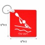 מחזיק מפתחות בצורת ריבוע בעיצוב אישי עם השם שלך בעיצוב קיאק אולימפי גודל המחזיק 5 × 5 ס"מ
