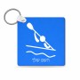 מחזיק מפתחות בצורת ריבוע בעיצוב אישי עם השם שלך בעיצוב קיאק אולימפי גודל המחזיק 5 × 5 ס"מ