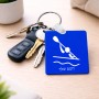מחזיק מפתחות בצורת ריבוע בעיצוב אישי עם השם שלך בעיצוב קיאק אולימפי גודל המחזיק 5 × 5 ס"מ