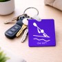 מחזיק מפתחות בצורת ריבוע בעיצוב אישי עם השם שלך בעיצוב קיאק אולימפי גודל המחזיק 5 × 5 ס"מ