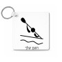 מחזיק מפתחות בצורת ריבוע בעיצוב אישי עם השם שלך בעיצוב קיאק אולימפי גודל המחזיק 5 × 5 ס"מ