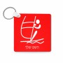 מחזיק מפתחות בצורת ריבוע בעיצוב אישי עם השם שלך בעיצוב שייט אולימפי גודל המחזיק 5 × 5 ס"מ