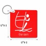 מחזיק מפתחות בצורת ריבוע בעיצוב אישי עם השם שלך בעיצוב שייט אולימפי גודל המחזיק 5 × 5 ס"מ