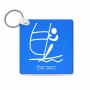 מחזיק מפתחות בצורת ריבוע בעיצוב אישי עם השם שלך בעיצוב שייט אולימפי גודל המחזיק 5 × 5 ס"מ