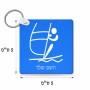 מחזיק מפתחות בצורת ריבוע בעיצוב אישי עם השם שלך בעיצוב שייט אולימפי גודל המחזיק 5 × 5 ס"מ