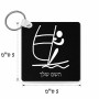 מחזיק מפתחות בצורת ריבוע בעיצוב אישי עם השם שלך בעיצוב שייט אולימפי גודל המחזיק 5 × 5 ס"מ