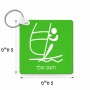 מחזיק מפתחות בצורת ריבוע בעיצוב אישי עם השם שלך בעיצוב שייט אולימפי גודל המחזיק 5 × 5 ס"מ