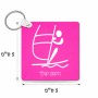 מחזיק מפתחות בצורת ריבוע בעיצוב אישי עם השם שלך בעיצוב שייט אולימפי גודל המחזיק 5 × 5 ס"מ