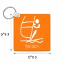 מחזיק מפתחות בצורת ריבוע בעיצוב אישי עם השם שלך בעיצוב שייט אולימפי גודל המחזיק 5 × 5 ס"מ