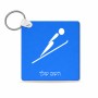 מחזיק מפתחות בצורת ריבוע בעיצוב אישי עם השם שלך בעיצוב קפיצת סקי אולימפית גודל המחזיק 5 × 5 ס"מ