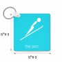 מחזיק מפתחות בצורת ריבוע בעיצוב אישי עם השם שלך בעיצוב קפיצת סקי אולימפית גודל המחזיק 5 × 5 ס"מ