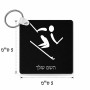 מחזיק מפתחות בצורת ריבוע בעיצוב אישי עם השם שלך בעיצוב סקי אולימפי גודל המחזיק 5 × 5 ס"מ