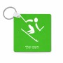 מחזיק מפתחות בצורת ריבוע בעיצוב אישי עם השם שלך בעיצוב סקי אולימפי גודל המחזיק 5 × 5 ס"מ