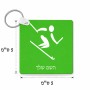 מחזיק מפתחות בצורת ריבוע בעיצוב אישי עם השם שלך בעיצוב סקי אולימפי גודל המחזיק 5 × 5 ס"מ