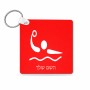 מחזיק מפתחות בצורת ריבוע בעיצוב אישי עם השם שלך בעיצוב כדור מים אולימפי גודל המחזיק 5 × 5 ס"מ
