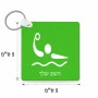 מחזיק מפתחות בצורת ריבוע בעיצוב אישי עם השם שלך בעיצוב כדור מים אולימפי גודל המחזיק 5 × 5 ס"מ